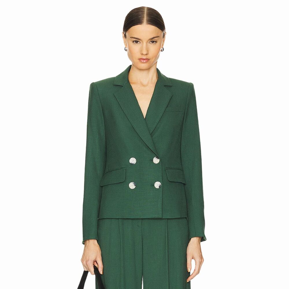 VERONICA BEARD Womens Blazer Green Kona Dickey Jacket Double Breasted Size 4